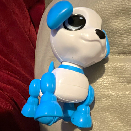 Blue white electronic robot - white,